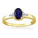 SEPTEMBER Birthstone Ring 14k Yellow Gold Diamond & Sapphire Ring