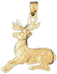 Dazzlers Solid 14 karats gold Deer Charm Pendant Available in three colors from jewelsberry (weights: 2.5 grams only)