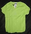 Split Crew Glitter T-Shirt Lime w/Nailheads "G" for "GOOD"
