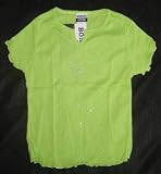 Split Crew Glitter T-Shirt Lime w/Nailheads "G" for "GOOD"