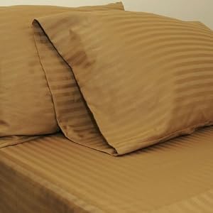 SOHO Duvet Cover 600tc Sateen Stripe Copper (Queen)