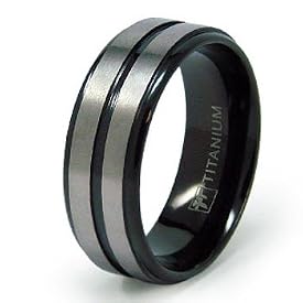 8mm Black Titanium Ring (Sizes 8-12)