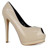 P1R Womens Very High Heel Split Platforms Peeptoes Ladies Sexy Pumps Shoes Size