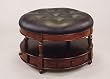 Jamestown Landing Storage Ottoman with Lightly Distressed "Deep Cherry" Finish & Black PVC By Powell Furniture
