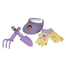 Midwest DE4-P7 Dora 4-Piece Kids Garden Glove and Accessory Combo Pack from Garden Gloves