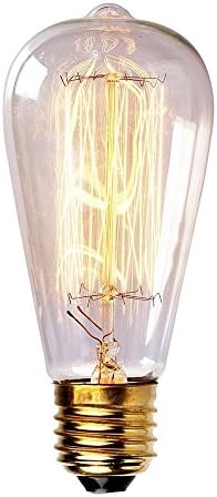 40watt, 220v, ST64St-Ni LF, E27 19anchors Teardrops Screw Retro Industrial Vintage Filament Edison Light Bulb Lightbulb