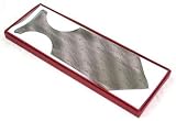 Mens Designer Hand Made 100% Silk Tie - Silver Metalic Design - Complete with Gift Box