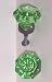 LOTS OF TWO (2) Paris Green 24% Lead Crystal & Rubbed Oil Bronze Old Town BiFold/Cabinet/Wardrobe Knob Pulls- 1-3/8 inch at the widest point, little larger than a standard cabinet knob pull and lot nicer.
