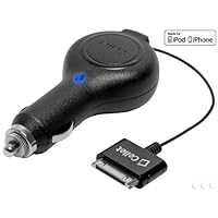 Bundle Original Cellet Premium High Quality Retractable Car Charger for iPhone 4 / 4S / 3GS / iPod Touch / Classic - includes a * * * FREE Black Cell Phone Case Pouch for Apple iPhone 4 / 4S / 3GS / iPod Touch 4 * * *