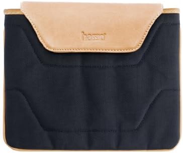 Hasso Luggage Canvas on Leather Aldo Ipad Case, Black/Tan, One Size