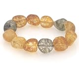 Leaf Green and Golden Crystal Nuget Bracelet