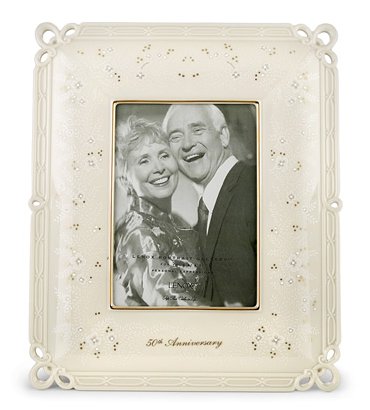 Lenox Wedding Promises Gold Banded Ivory China 50th Anniversary 5 by 7 Picture Frame