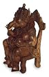 Wood statuette, 'Ganesha on Chair'