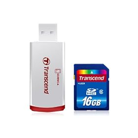41MAX%2BOq81L. SL500 AA280  Transcend 16 GB SDHC Class 6 Flash Memory Card with USB Card Reader TS16GSDHC6 P2