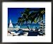 Sail Boats and Crafts for Rent on Beach, Flic En Flac, Mauritius Framed Art Poster Print by Jean-Bernard Carillet, 22x18