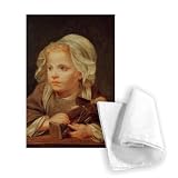 Girl with a Doll (oil on canvas) by Jean.. - Tea Towel 100% Cotton - Art247 - Tea Towel - 46x70cm