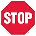 NMC WFS3 Walk On Floor Sign with Graphic, "STOP", 17" Diameter, Pressure Sensitive Vinyl, White On Red