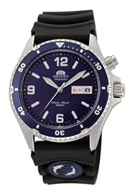 Orient #CEM65005D Men's "Blue Mako" 200M Automatic Diver Watch with Rubber Strap