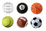Assorted Designed Golf Balls (Soccer, Basketball, Football, Tennis, 8-Ball, Volleyball) - 6 balls in a box