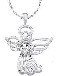 14KT White Gold 0.10 CTW Diamond Fashion Pendant