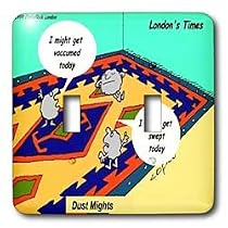 Londons Times Funny Society Cartoons - Dust Mites - Light Switch Covers - double toggle switch