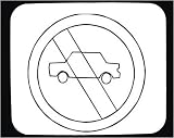 Mouse Pad with board, banner, black and white, indication, symbol, no cars allowed, sign, traffic