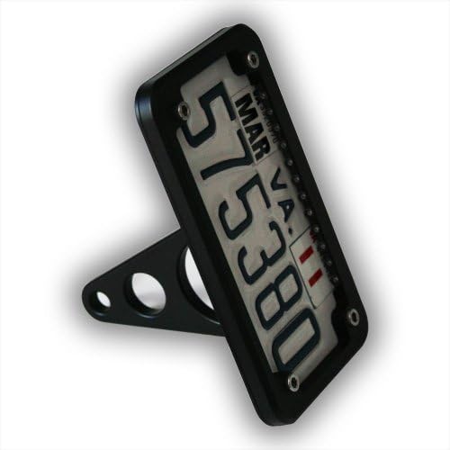 FIGURE MACHINE - BILLET SIDE MOUNT LICENSE PLATE HOLDER - LED LIT - VIVID BLACK