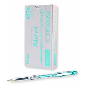 Pentel Arts Slicci 0.25 mm Extra Fine Gel Pen, Baby Blue Ink, Box of 12 (BG202-S2) $12.58