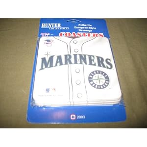 Officially Licensed by MLB - Seattle Mariners European-Style Beverage Coasters (Set of 6) - Authentic - Made in the USA