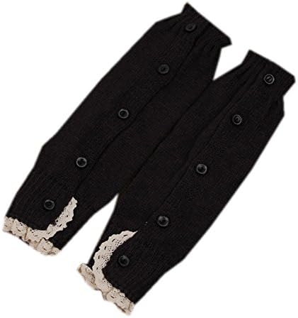 Iot Ltd Baby Toddler Knitted Button Down Crochet Lace Leg Warmer Boot Covers Photo Props (Dark Grey)