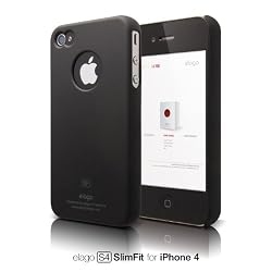 elago S4 Slim Fit Case for AT&T and Verizon iPhone 4/4S (Soft Feeling)-SF Black + HD Professional Extreme Clear film + Logo Protection Film included