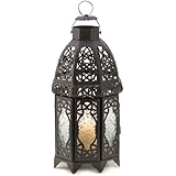 Gifts & Decor Lattice Lantern Candle Holder Home Wedding Decor, Black