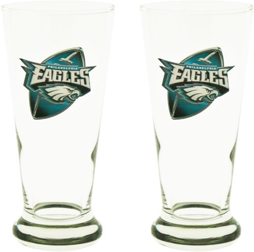 Philadelphia Eagles Two Pack 12-Ounce Flared Pilsner Glasses