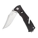 SOG Specialty Knives & Tools TF22-CP Trident Mini Knife with Straight Edge Assisted Folding 3.15-Inch AUS-8 Steel Blade and GRN Handle, Satin Finish