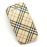 Lattice Pattern Leather coated Slim Plastic Hard Case for Samsung Galaxy S3 i9300 - Brown