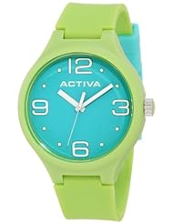 Activa By Invicta Womens AA101-014 Aqua Dial Lime Green Polyurethane Watch