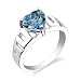 Sterling Silver 2.25 cts Heart Shape London Blue Topaz Ring Size 7