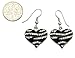 Zebra Stripe Animal Print Love Heart Dangle Earrings Rhinestone Lily Flower Jewelry Charm