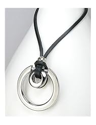 Leather Necklace In White Base