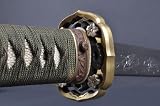 Functional Damascus Brown WWII Style Japanese Katana Gunto Sword #911