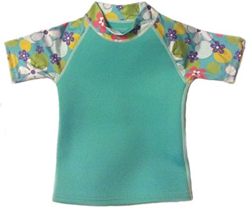 NeoSkinz Wetsuit Child Short Sleeve Rash Guard UV Sun Protection Shirt (8, AQUA)