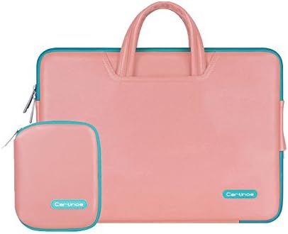 PU Leather Sleeve Case Cover Carrying Bag Handbag for 11.6 Inch or Smaller MacBook/Laptops/Notebooks (HP Dell Toshiba ASUS Sony Lenovo Samsung) with Same Color Accessories Bag - Pink