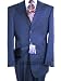 Brand New Italian Firado Rizzoli Hand Tailored 100% Super 140 Virgin Wool Dark Navy Mens Suit with Fine Herringbone Stripes