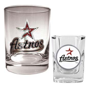 Houston Astros Shot Glass Set - 14 oz Rocks & 2 oz Shot