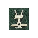 Western Michigan Broncos Solid 10K Gold ''WMU'' Hockey Sticks Pendant
