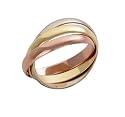 9ct 3mm Yellow, White and Rose Gold Russain Wedding Ring