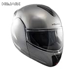 Advanced Hawk Titanium Grey Dual Visor Full Face Motorcycle Helmet - Color : titanium - Size : Medium