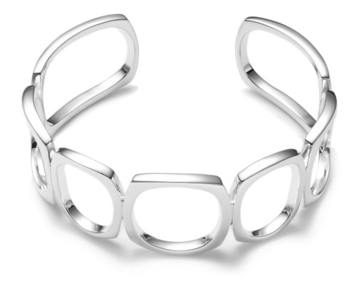 Sterling Silver Open Cushion Cuff Bracelet