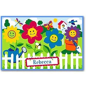 Olive Kids Happy Flowers Bedding Coordinating Personalized Placemat by Kids Bedding