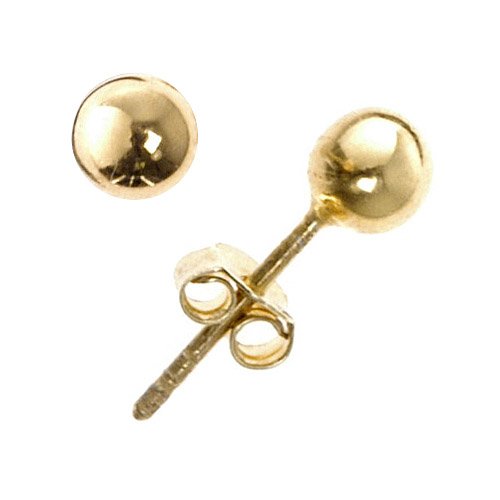 18kt Gold Over Sterling Silver Ball Post Earrings 5mm